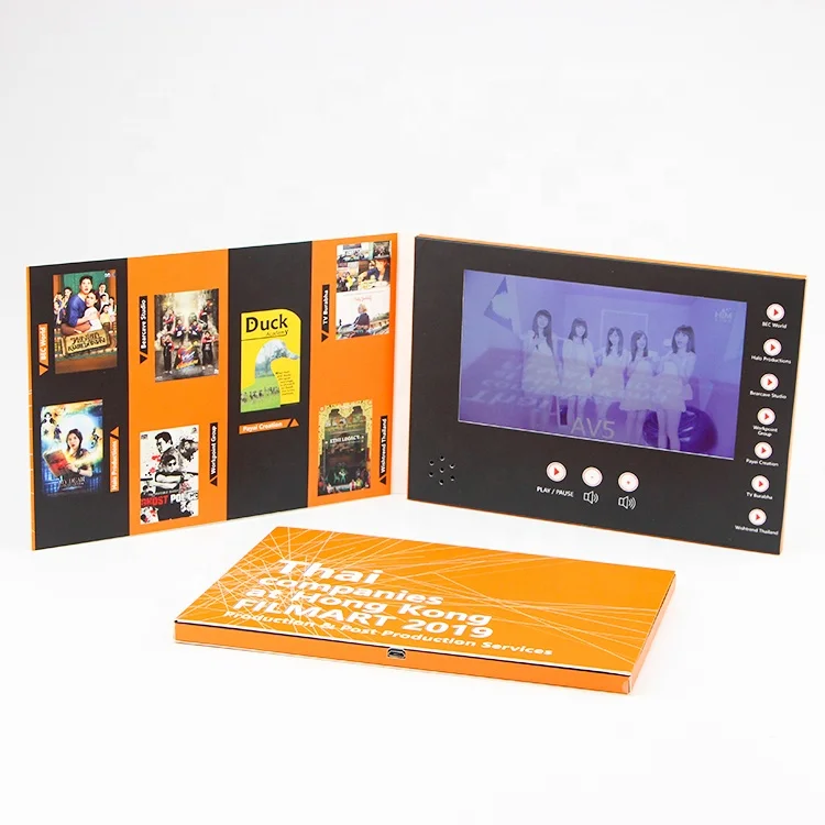 Hot New Products kpop merchandise marketing visiting card digital signage lcd book 7 inch video brochure