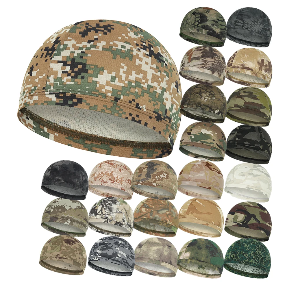 Outdoor Mountaineering Cycling Breathable Custom Logo Printed Bicycle Motorcycle Camouflage Skull Cap For Men