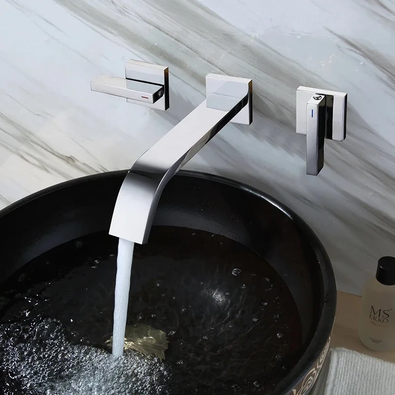 kaiping wash basin tap models Wall Mounted faucet  three hole wash face basin faucet bathroom tapware