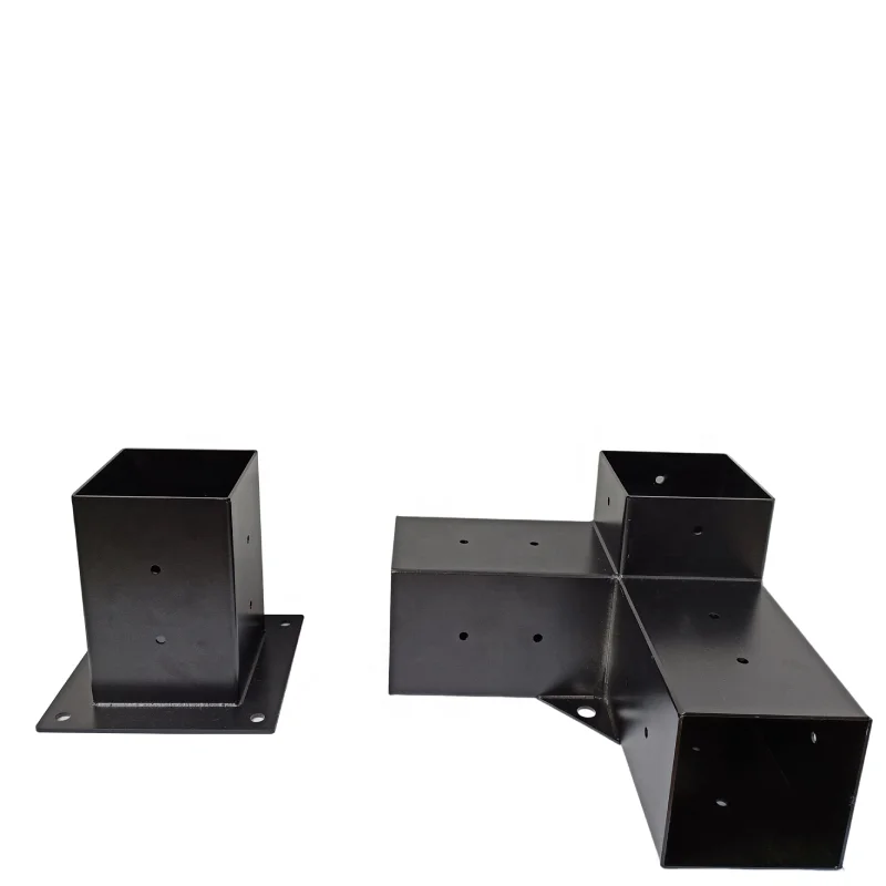 4*4 Pergola Boot Shoulder Brackets Wood Post Base Pergola Wood Stand Kit with Steel Bracket