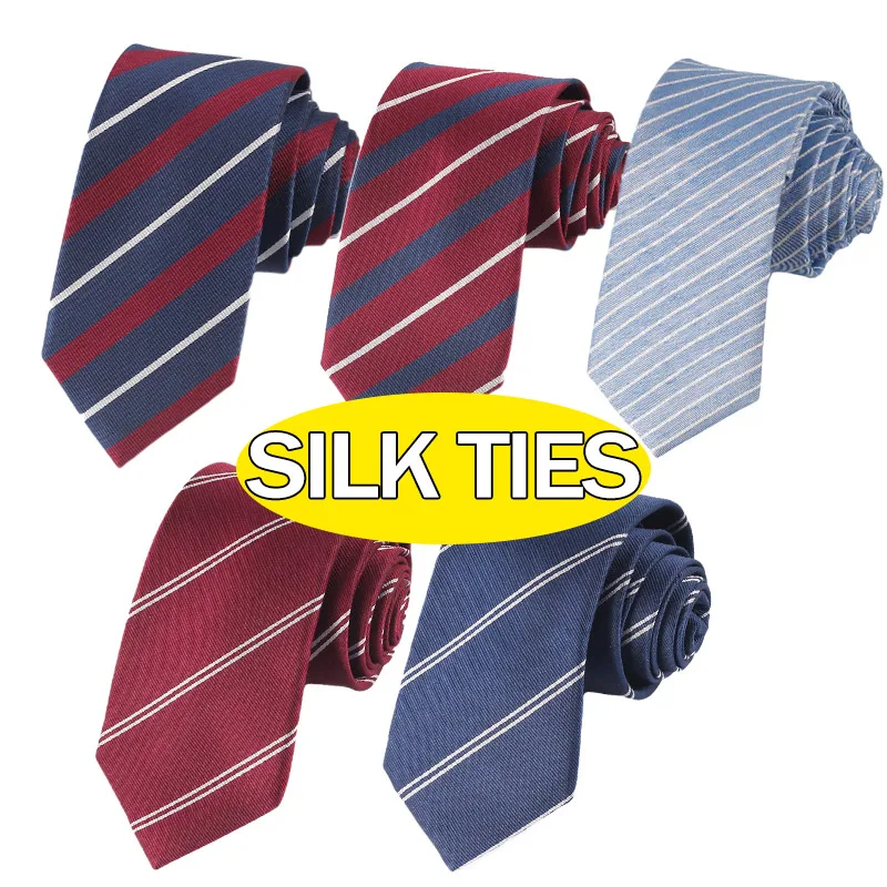 OEM/ODM Cheap Necktie Wholesale Low MOQ High Quality Stripe Pattern Silk Ties Custom Logo Classic Business Neck Ties For Men