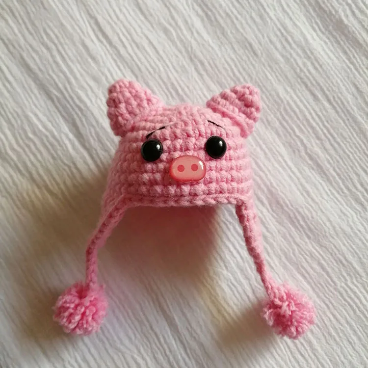 Hot Sale 15CM Cartoon Mini Wool Knitted Animal Design Mini Doll Hats