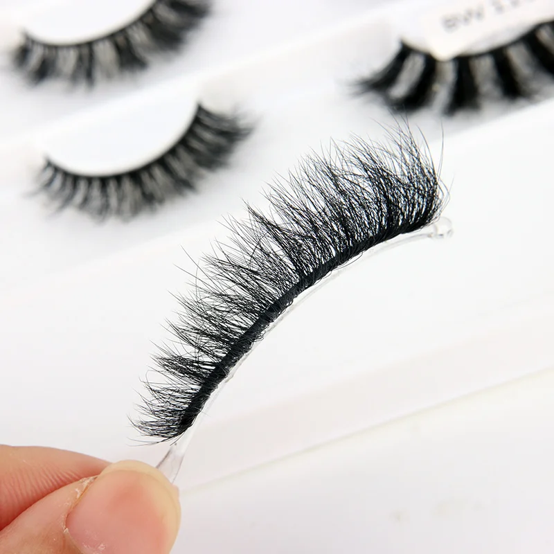 Wholesale Individual 3D Natural Minky Silk Faux Mink Strip Lashes Fluffy Dramatic Silk Eyelashes with Thinner And Softer Band
