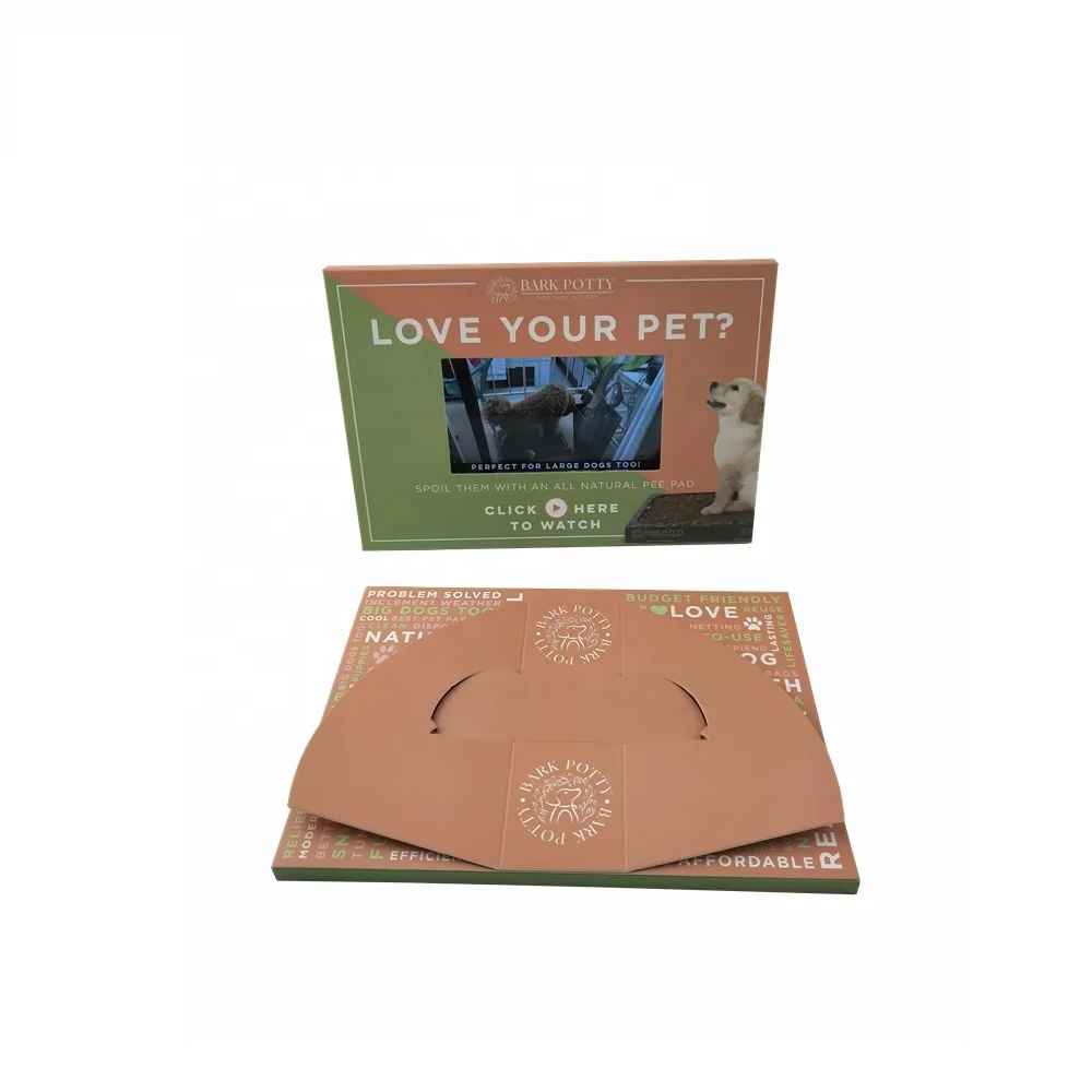 5.0 Inch IPS Screen Promotional Video Brochure TV Card With Stander