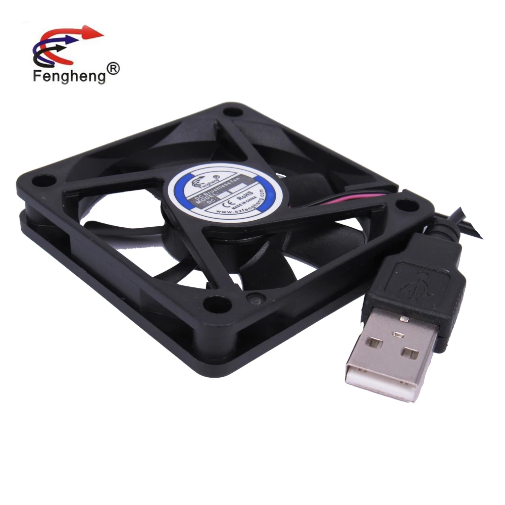 DC Fan 5V 12V 24V 0.35/1.94W 5000RPM High Speed AXial Flow Fan 60X60X10mm USB Interface Cooling Fan 60mm