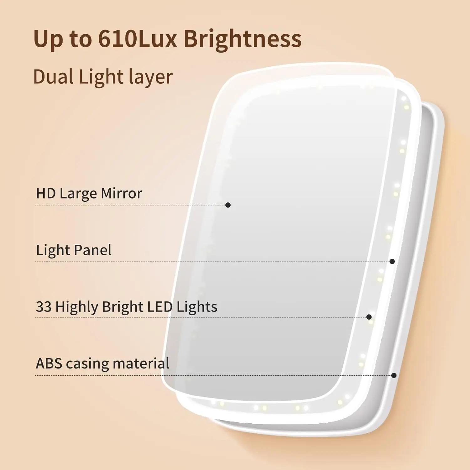 2024 Original Design High Definition Vanity Mirrors Smart Touch Switch Best Quality Lady Favorite Glass Plastic Mirror