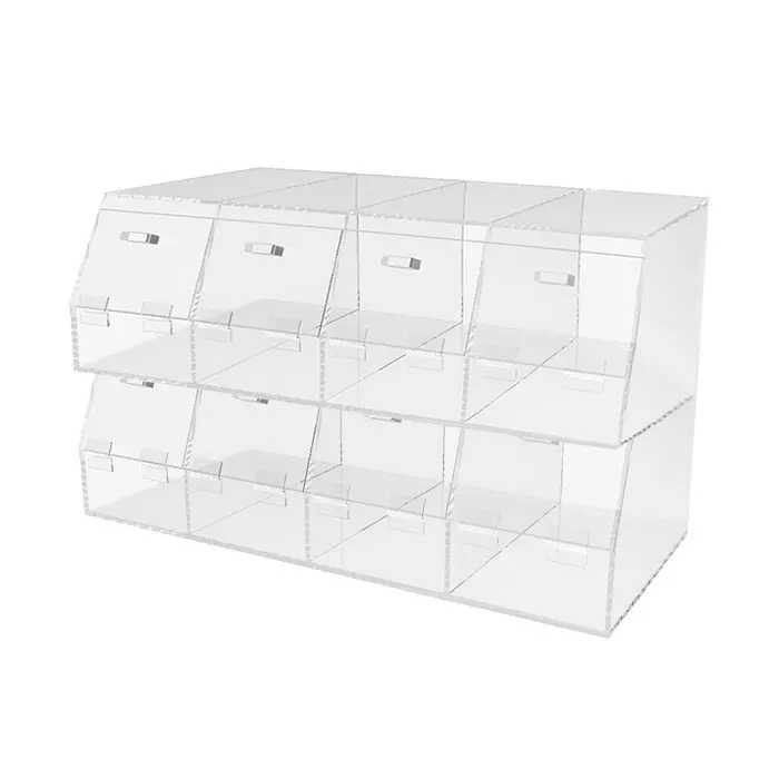 Supermarket candy bulk Store Food Display Case Floor standing clamshell storage Acrylic box