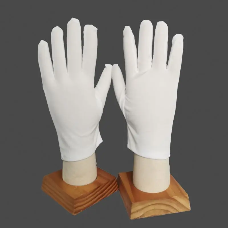 Manufacturer 100% Microfiber Gloves White Polyester Dust Free Gloves for Jewelry