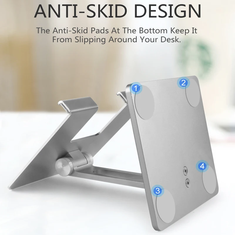Multi-angle folding tablet stand aluminum alloy desktop tablet holder heavy duty tablet stand