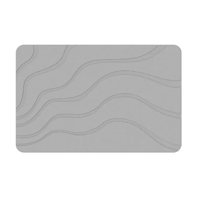 2024 Factory Customized Ultra Absorbent Diatomaceous Earth Bath Mat Classic Grey Non-Slip Fast Drying Stone Newest Hot Home