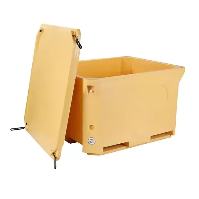 Hot 300 660L bulk Insulated seafood container  Fish Bin container for Fish transportation