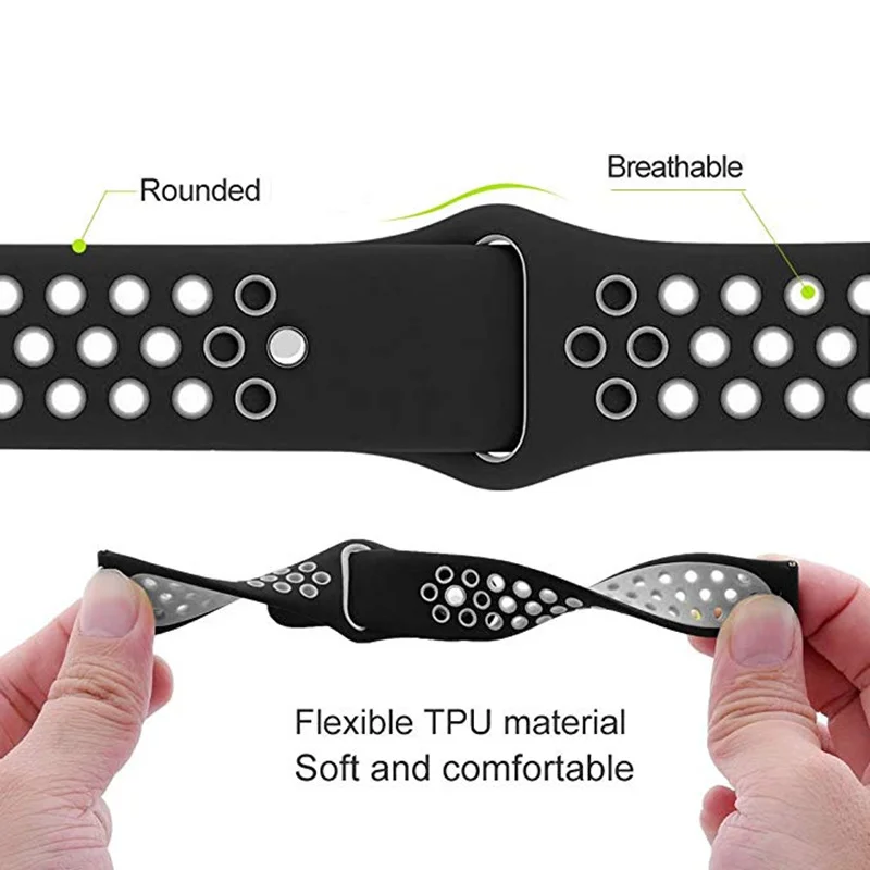 OULUCCI 22mm 20mm Silicone Strap For Samsung Galaxy Watch 46mm 42mm S3 Classic S2 Sport Band For amazfit bip strap