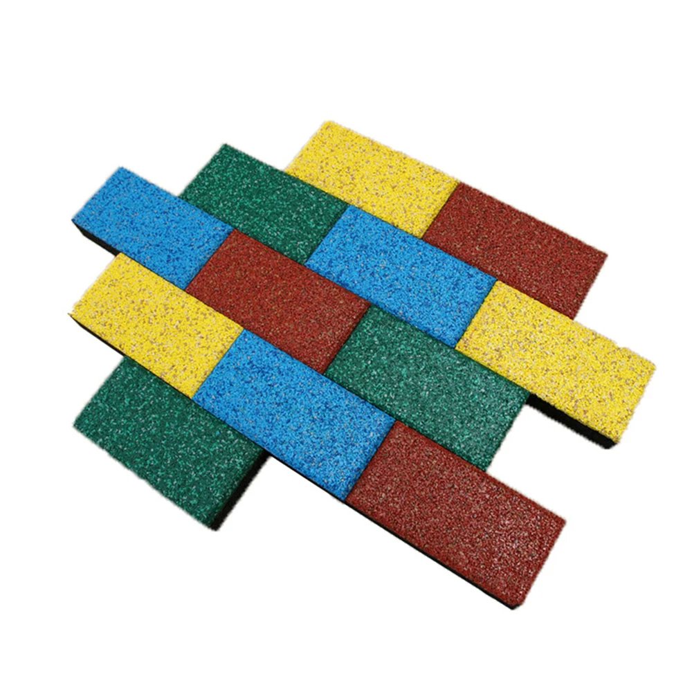 Recycled rubber patio pavers outdoor rubber grain tile for playground gym rubber floor