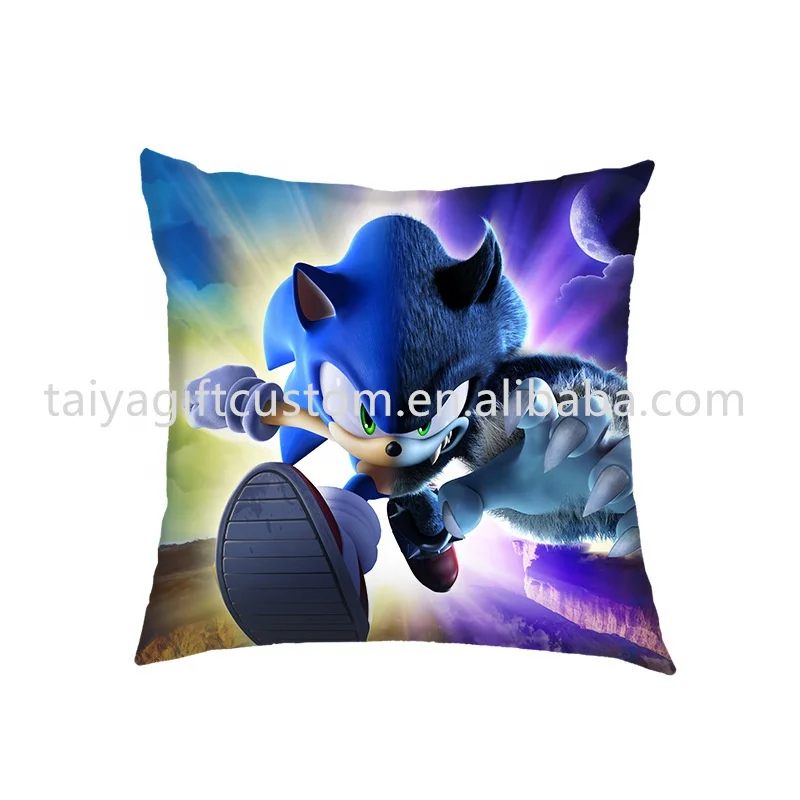 Manufacturer supplier Popular hot sale creative custom cartoon New TY-sonic Super Soft Short Plush Sofa Car Square Pillowcase