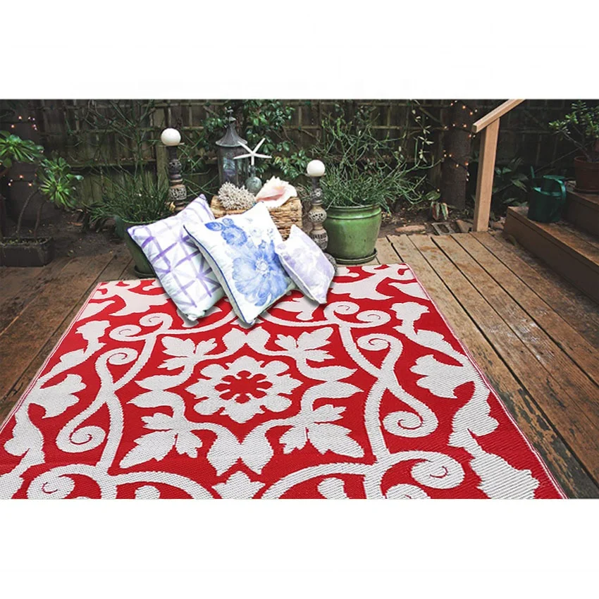 100% PP recycled material checked rug hotel swimming pool rug furniture rugs RV mat