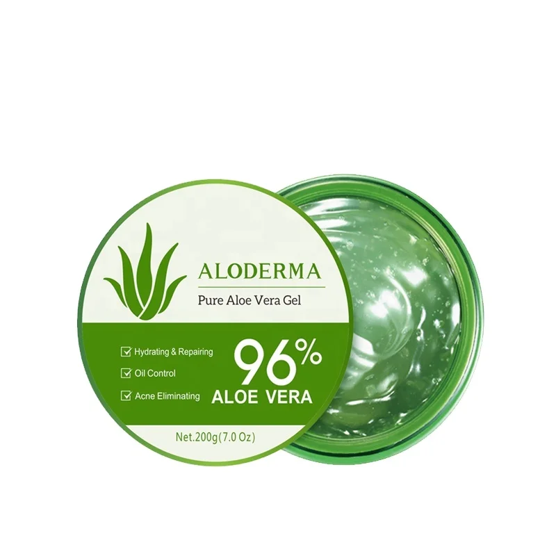 ALODERMA Organic Aloe Vera Gel After Sun (200g) for Moisturizing Cream Suitable for All Male Face USA Alovera Gel Eco Gel 200g