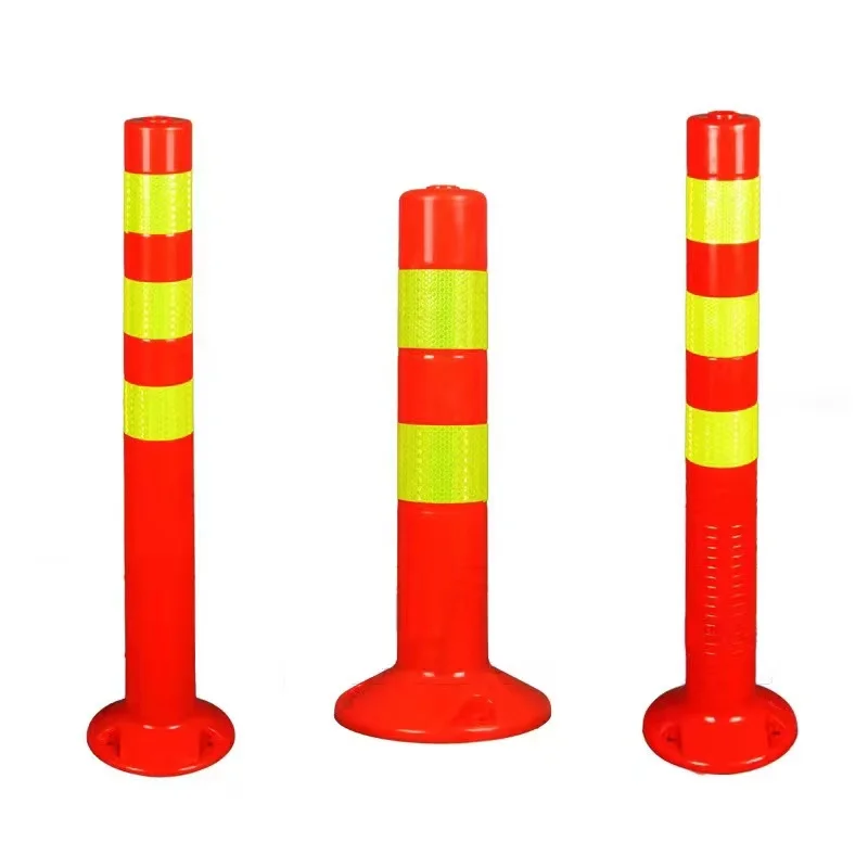 75cm Orange High Reflective PU Flexible Traffic Spring Warning Delineator Post