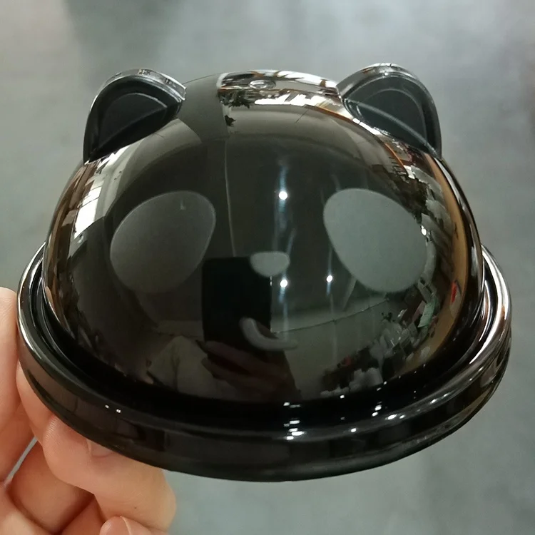 Black Transparent White Color 90MM PP Injection Panda Coffee Cup Lid with Plug