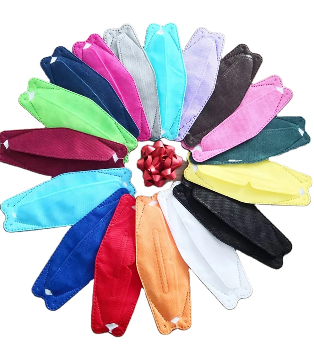 Корейская четырехслойная маска KN95 в форме рыбы, защитная Трехмерная маска Kf94 для лица с листьями ивы