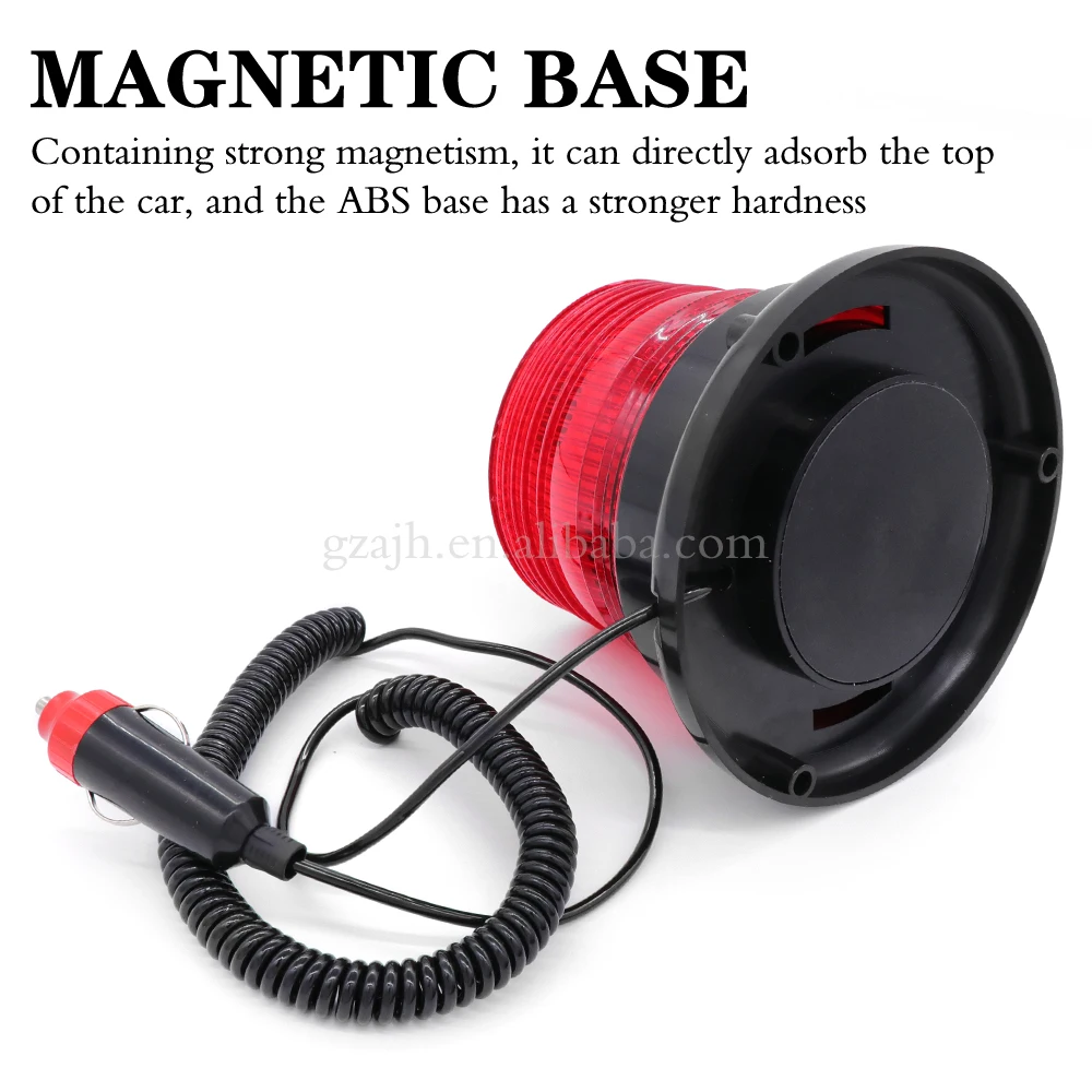 12-24V Flashing Warning Lights 12 LEDs Amber Magnetic Suction Ceiling Project Truck Signal Lights Forklift Strobe Beacon Lights