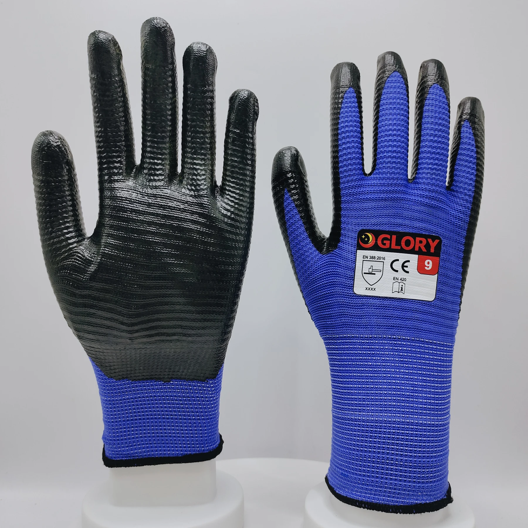 U3  zebra nitrile coated working gloves  industrial safety gloves for heavy duty work  oil resistance gloves