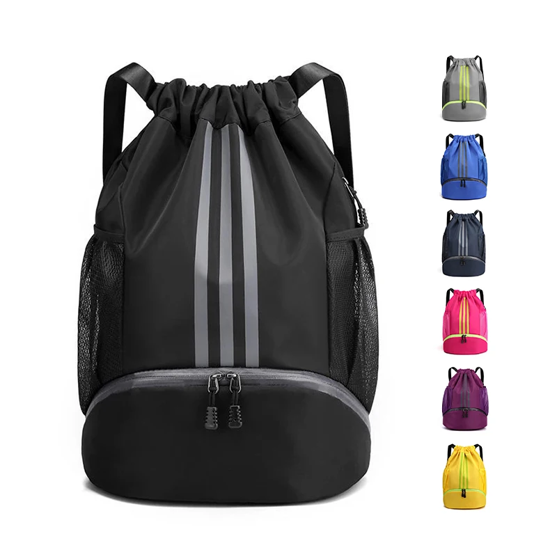 Wholesale Price Colorful Nylon Polyester Material Backpack Drawstring Bag With Printed Logo