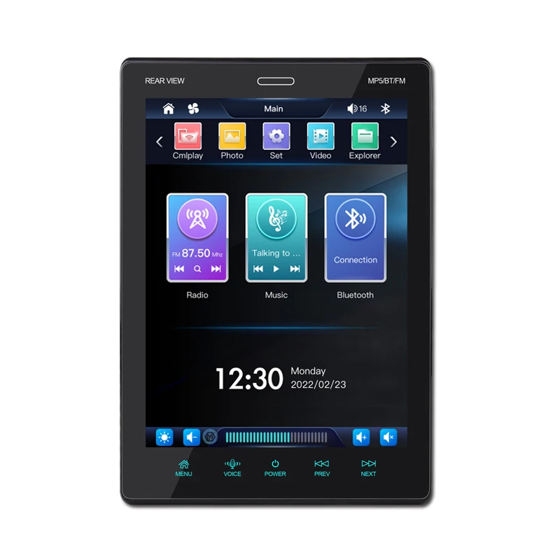 2 Din 9.5' Vertical Screen Carplay MP5 Car Radio Stereo Car Player BT FM RDS Receiver Aux-in Support Rear AHD Camera