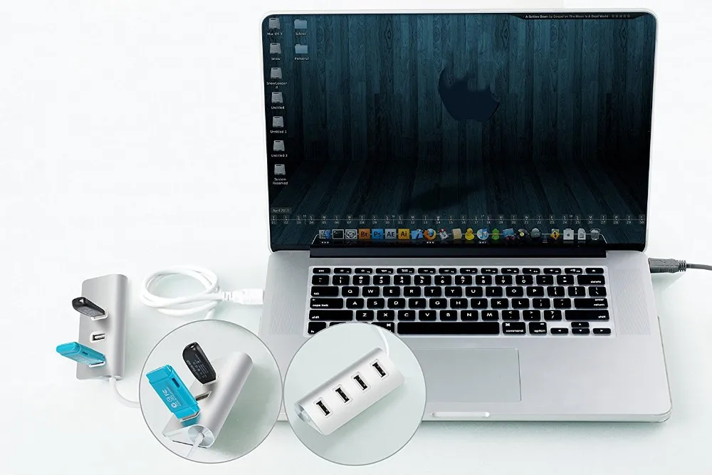 Новинка оптовая продажа 4 порта usb 2 0 Чистка Пор концентратор с Для iMac Macbook ПК и ноутбуков