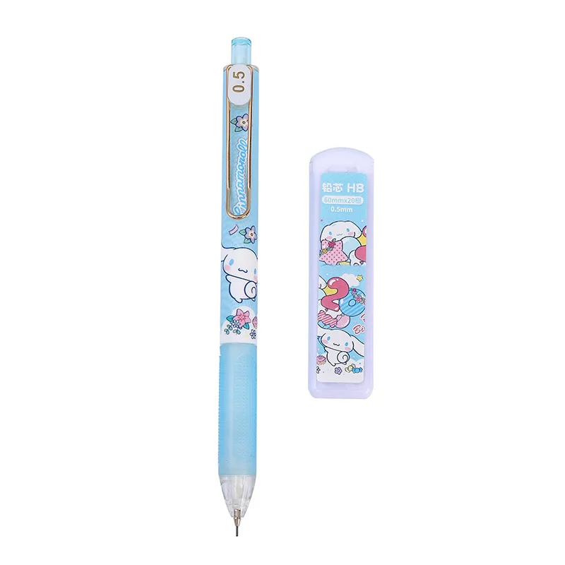 Kawaii Snario 24pcs/Box Propelling Pencil Lead Set Cute Kuromi Melody Cinnamoroll Pencil Set School Students Stationery Gift
