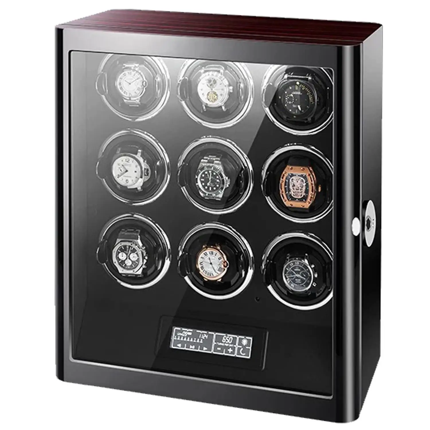 Goochy GC03-N85EB-L-ARF Hot Selling Handmade Wholesale Fingerprint Unlock LED Light Luxury Automatic watch winder safe