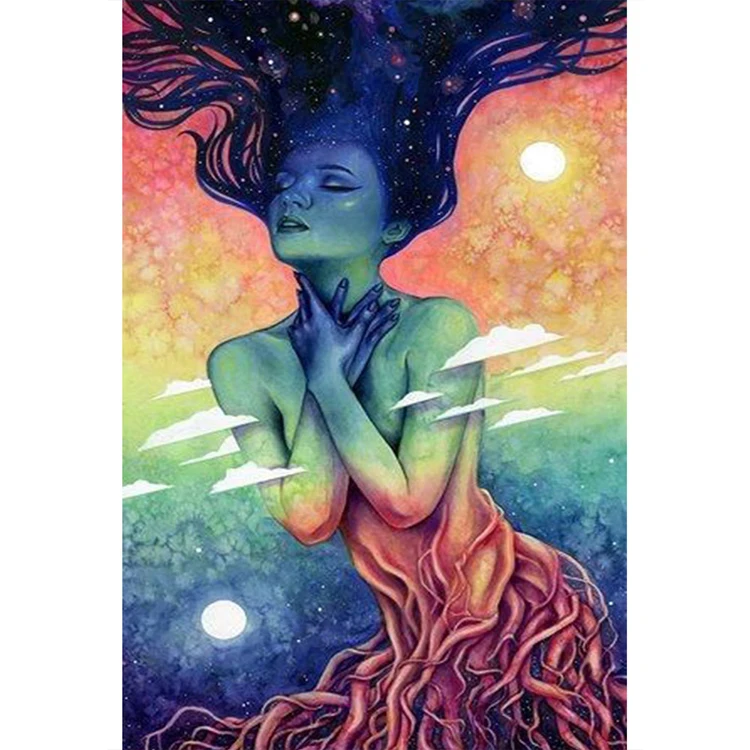 
Wholesale Full Square Round Drill nude paintings Girl in the sea paint for wall Artwork 5D Diy diamond paintings 