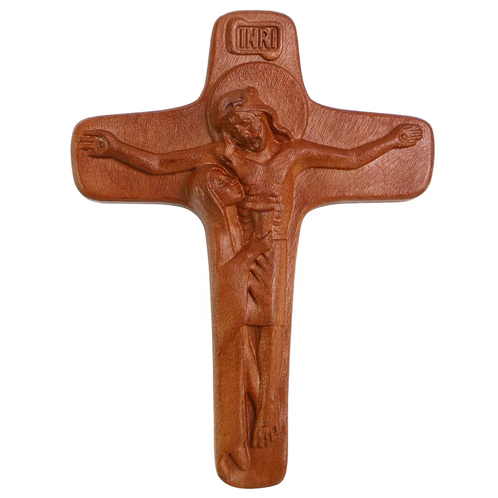Palm-sized Wooden Maravillas Maria Sorrowful Mother Pectoral Unity Schoenstatt Mary at The Side of Jesus Crucifix Cross