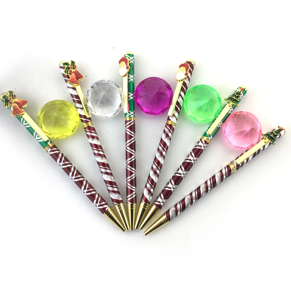 Christmas feature Santa Claus Snow Man Christmas Tree metal aluminium Ballpoint Pen for  Promotion Gift