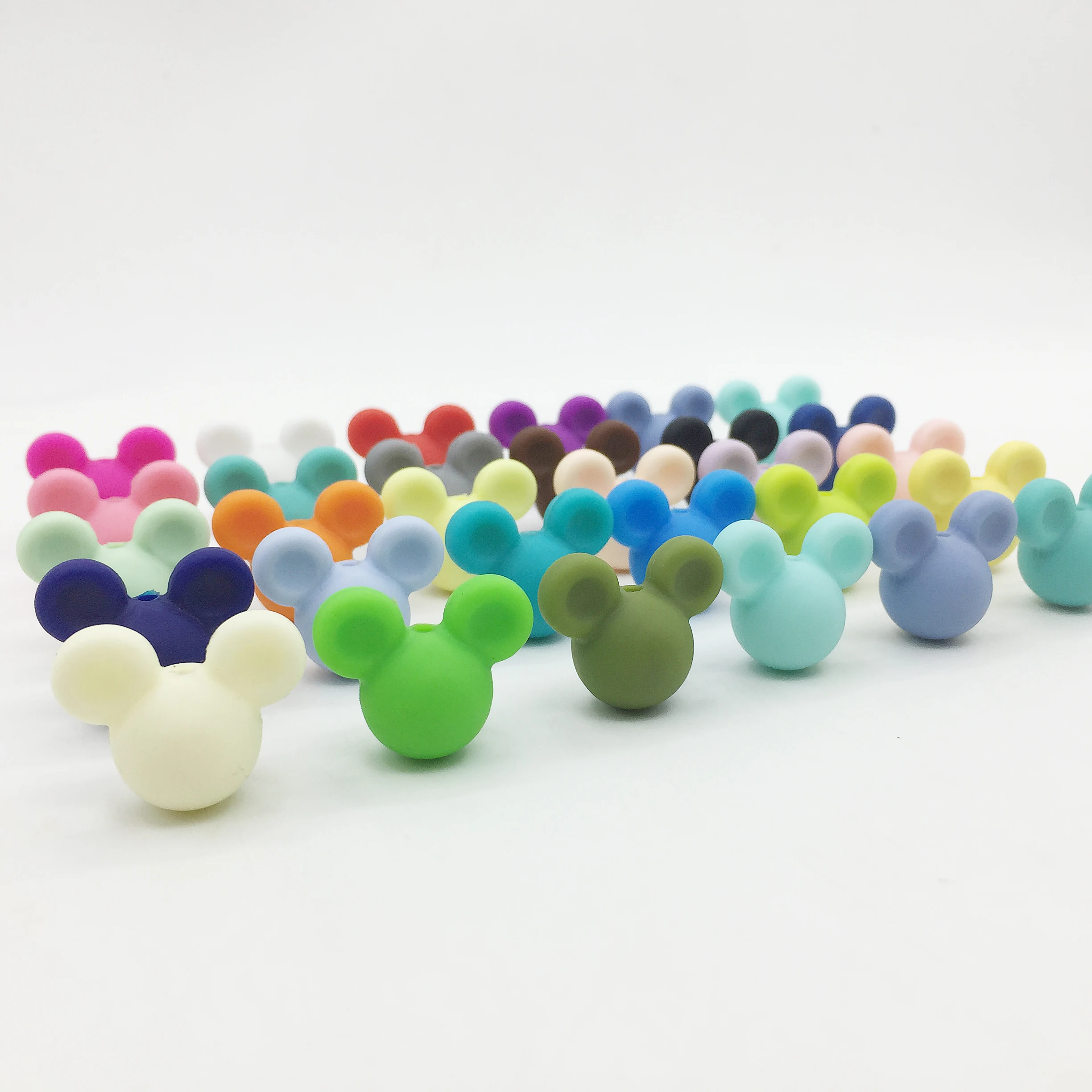 2020 оптовая продажа, заводская цена, силиконовые жевательные бусины для прорезывания зубов с Микки Маусом