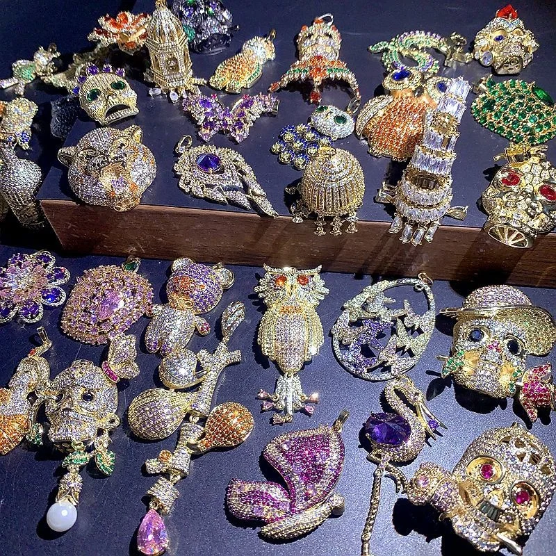 PUSHI Retro luxury fine jewelry pendants diy necklace pendant popular ornament accessories femme zircon pendant mixed lot