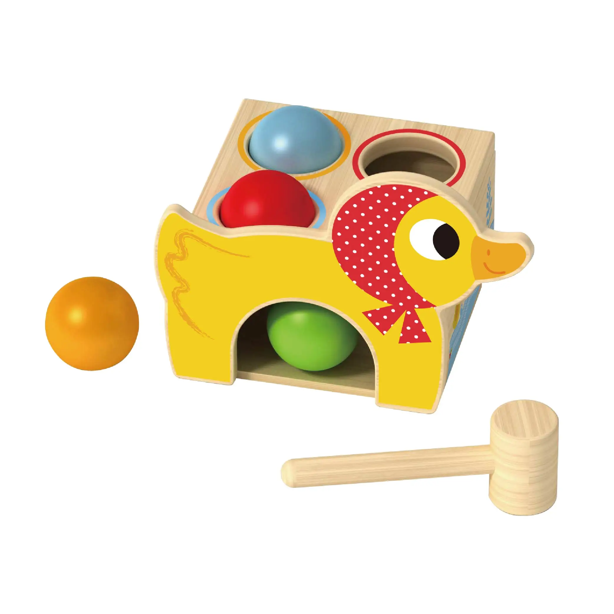 Wooden hammering ball hammer box the ball table ducks knock the hamster wood toy