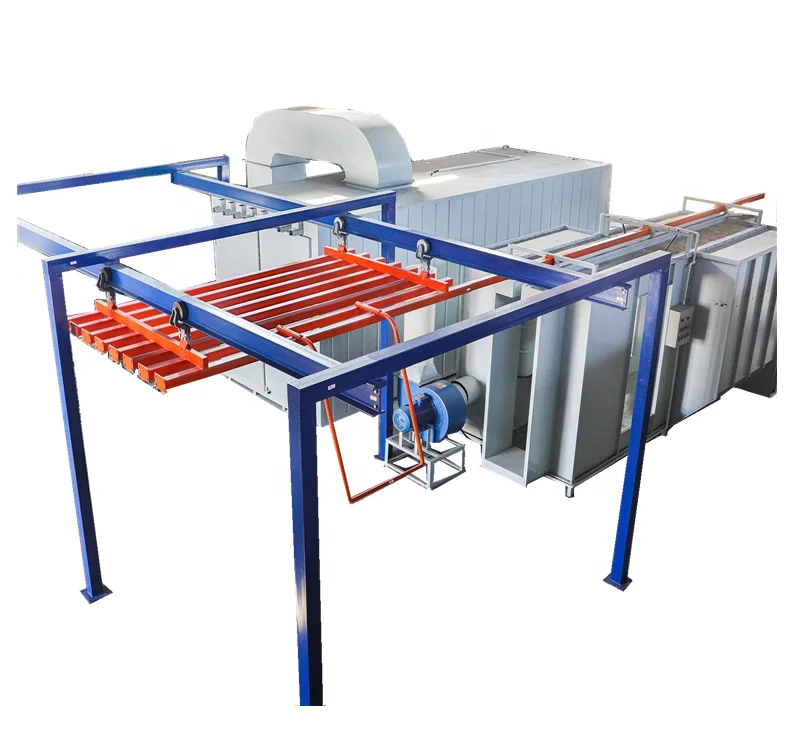 New Hang Chain Electrostatic Booth Coating Production Line Energy Saving Vertical Metal Alloy Wheels Powder Coating Line