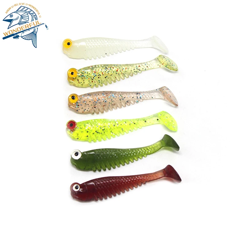 Factory Wholesale 55mm 75mm Simulation Luya Bait Luminous T Tail Maid Fish Bulk Fishy Flavor Soft Lure