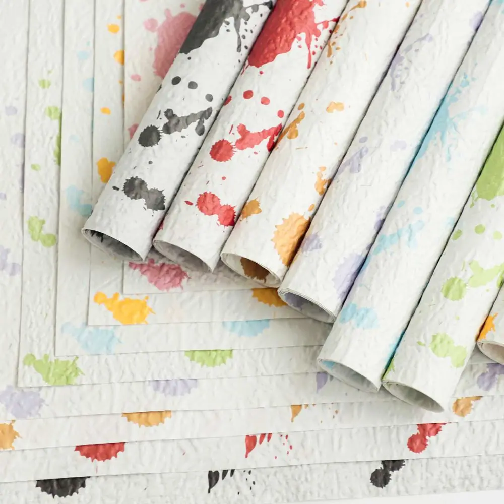 Fall In Color Colored Ink Stone Pattern Relief Texture Wrapping Paper Flower Bouquet Packaging DIY Floral Arrangement Material