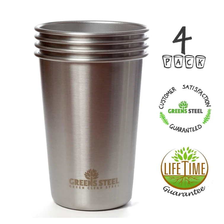 16oz 18/8 food grade stainless steel pint Cup Glass, Personalized Stainless Steel Beer Cup Stackable Durable Cup