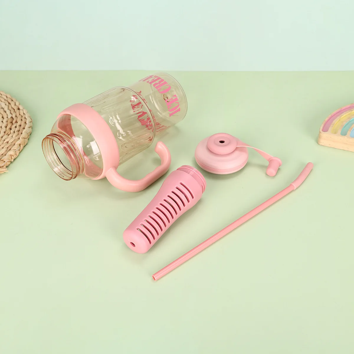 PT Customized Reusable Plastic Sublimation Tumblers With Handles Tumbler Plastic Water Bottle With Lids And Straws