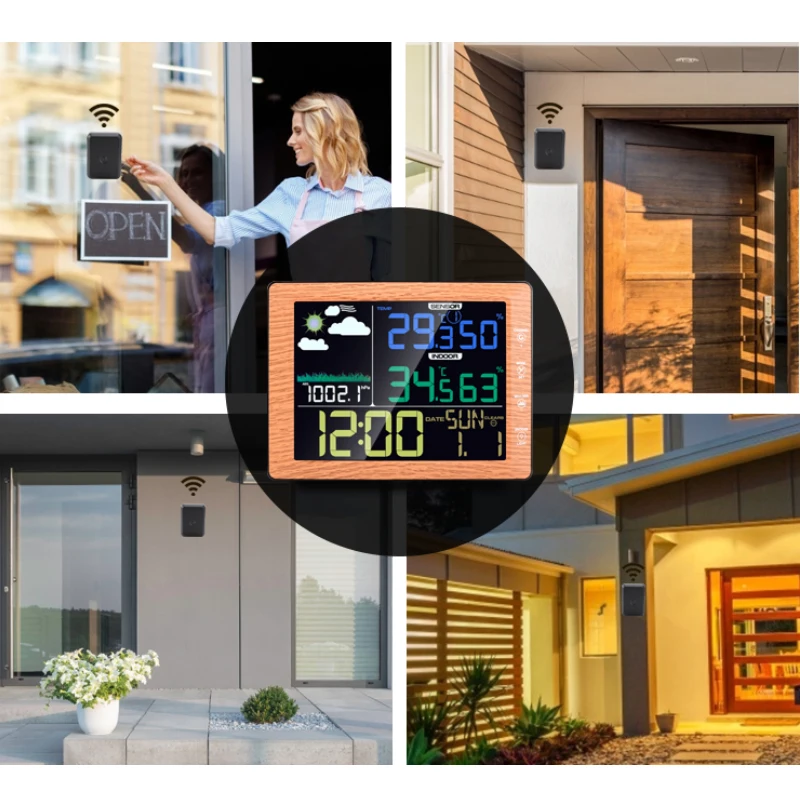 Thermometer Clock Indoor Outdoor High Precision Home Smart Stations for Sale Digital Color Display Wireless Weather With Station