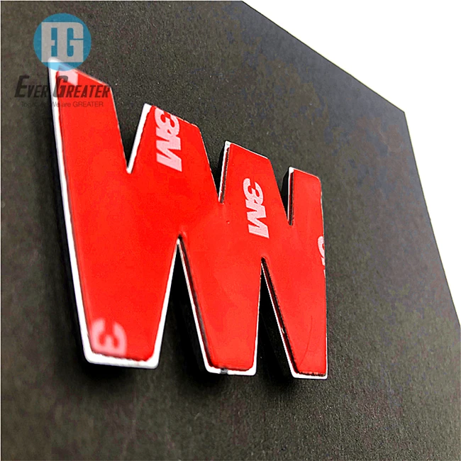 Red Black and Silver LOGO Removable Sticker Badge Metal Emblem