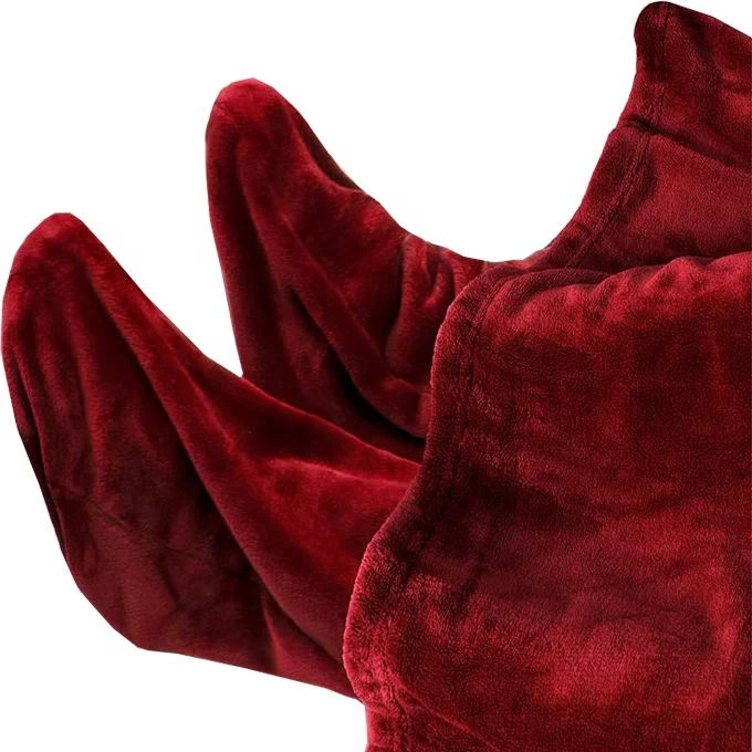 100% double-sided oversized soft TV wearable fleece blanket with sleeves and legs