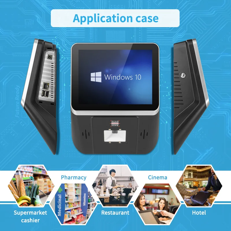 Retail 8 inch LCD wall mounted desktop touch display scanner gun payment pos machine android 11 price checker with display