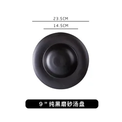 Frosted gold rimmed ceramic western food soup plate Home creative net red round straw hat plate