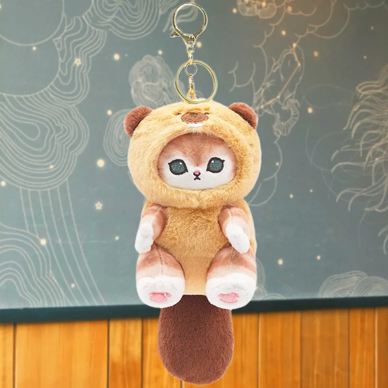 YE617 Genuine Mofusand Cat Fushandi Shark Cat Disguise Raccoon Squirrel Panda Plush Doll Pendant Ornaments