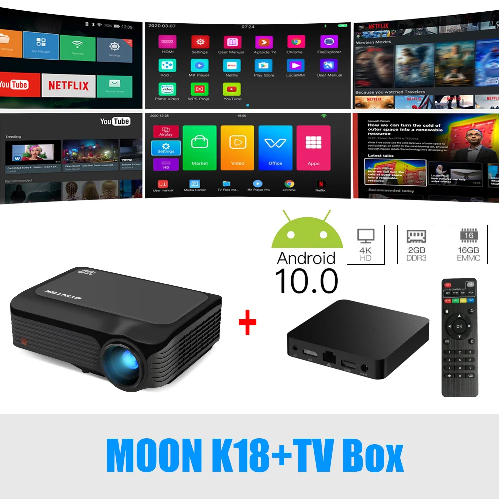 16 Year Factory BYINTEK K18 Cheapest Full HD 1080P Mini Smart Projector Android Mobile Portable Game LCD LED 3D Proyector