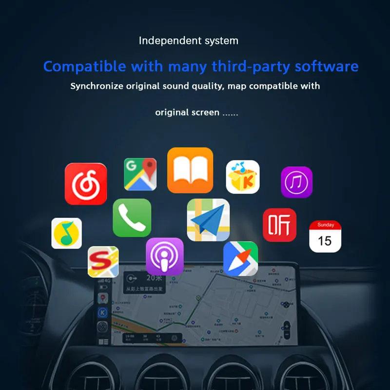 Wired to wireless Carpaly adapter automatic recognition connection wifi voice control car music and other applications