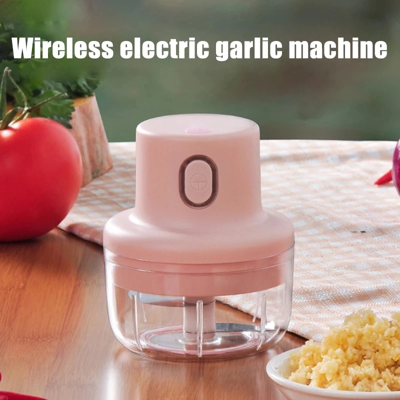 2024 45W Waterproof Electric Wireless Rechargeable Food Processor Double Cups Food Chopper Meat Grinder For Food Meat Vegetables